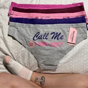 Juicy Couture Panties Set - Gray, Pink, Purple